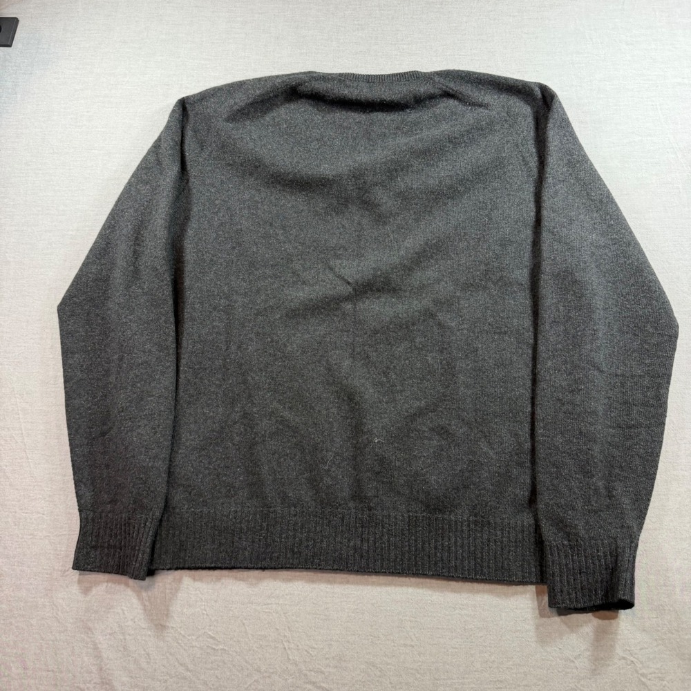 Brooks Brothers Sweater Mens Large Grey Fair V-Neck Made in Italy Raglan Sleeve - Picture 7 of 7